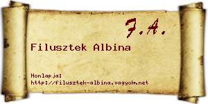 Filusztek Albina névjegykártya
